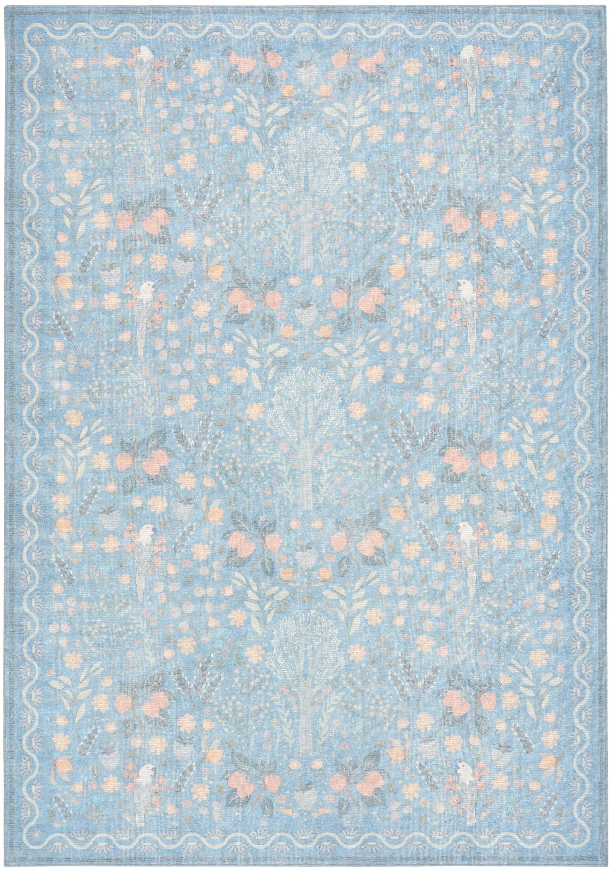 Botanical Washables BOT04 Light Blue Multicolor Rug
