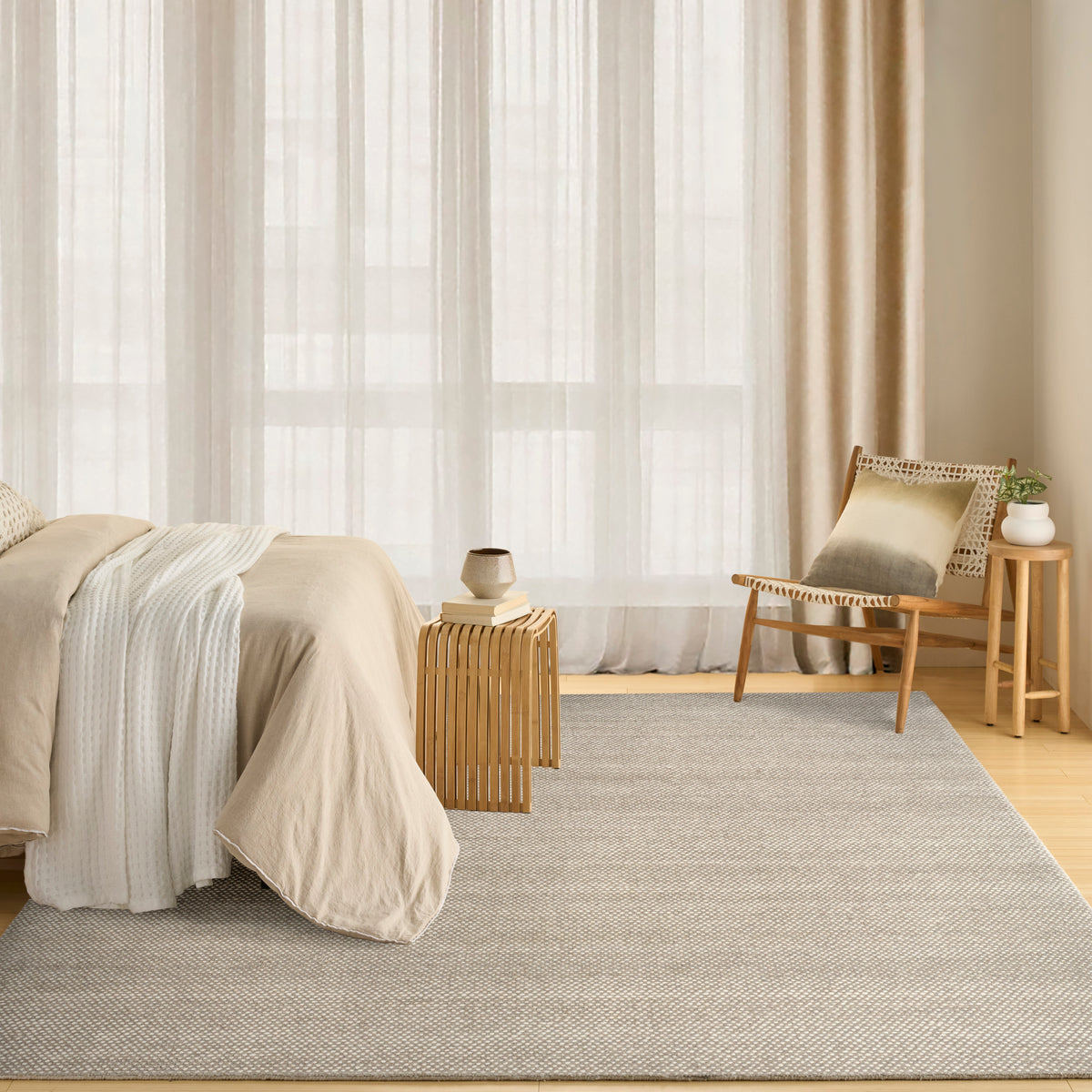 Pure Rows ROW01 Ivory Grey Rug