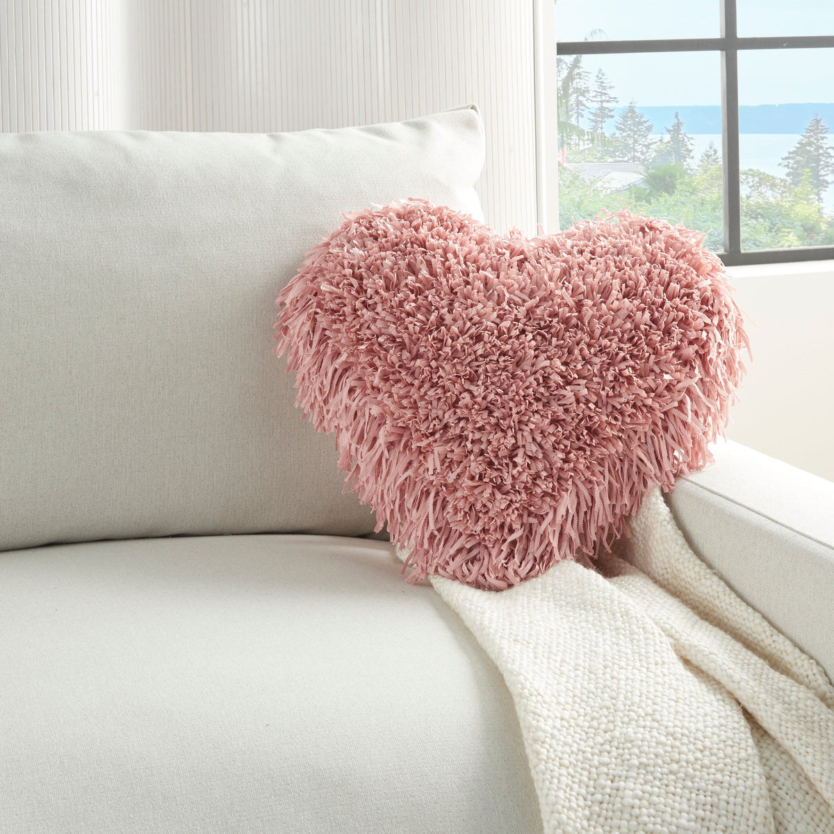 Shag TL001 Rose 18" x 18" Throw Pillows