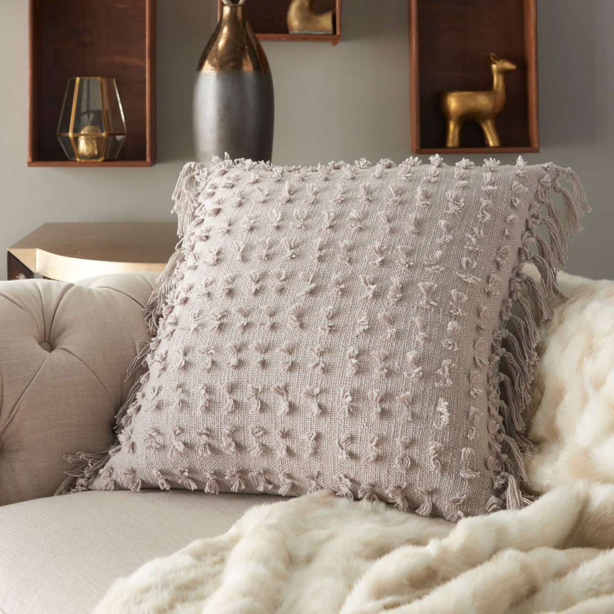 Lifestyle GT037 Khaki 20" x 20" Throw Pillows