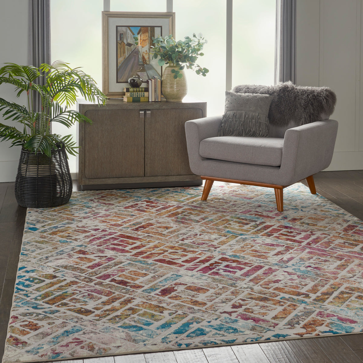 Radiant RAD09 Grey Multicolor Rug
