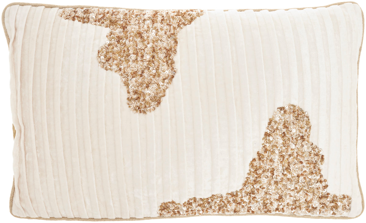 Sofia PN949 Ivory Gold 12" x 20" Throw Pillows