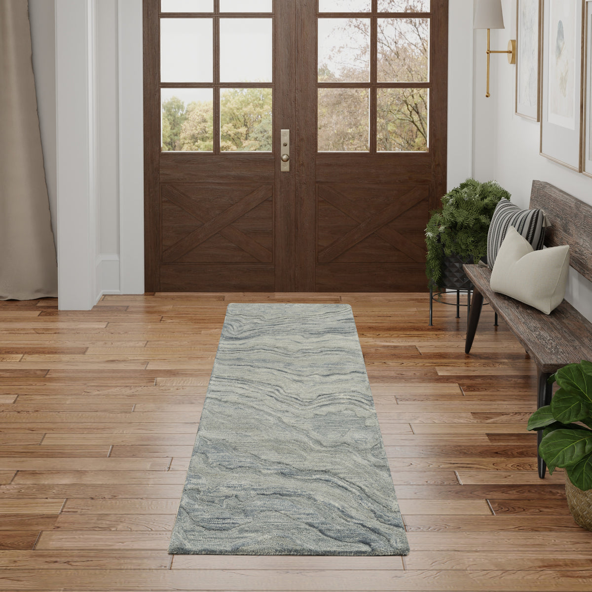 Graceful GRU01 Blue Rug