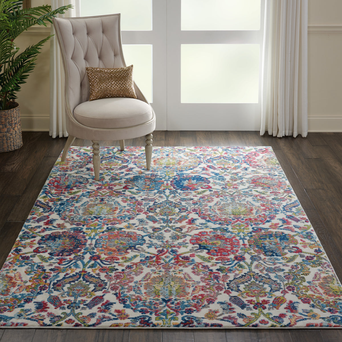 Ankara Global ANR06 Ivory Blue Rug