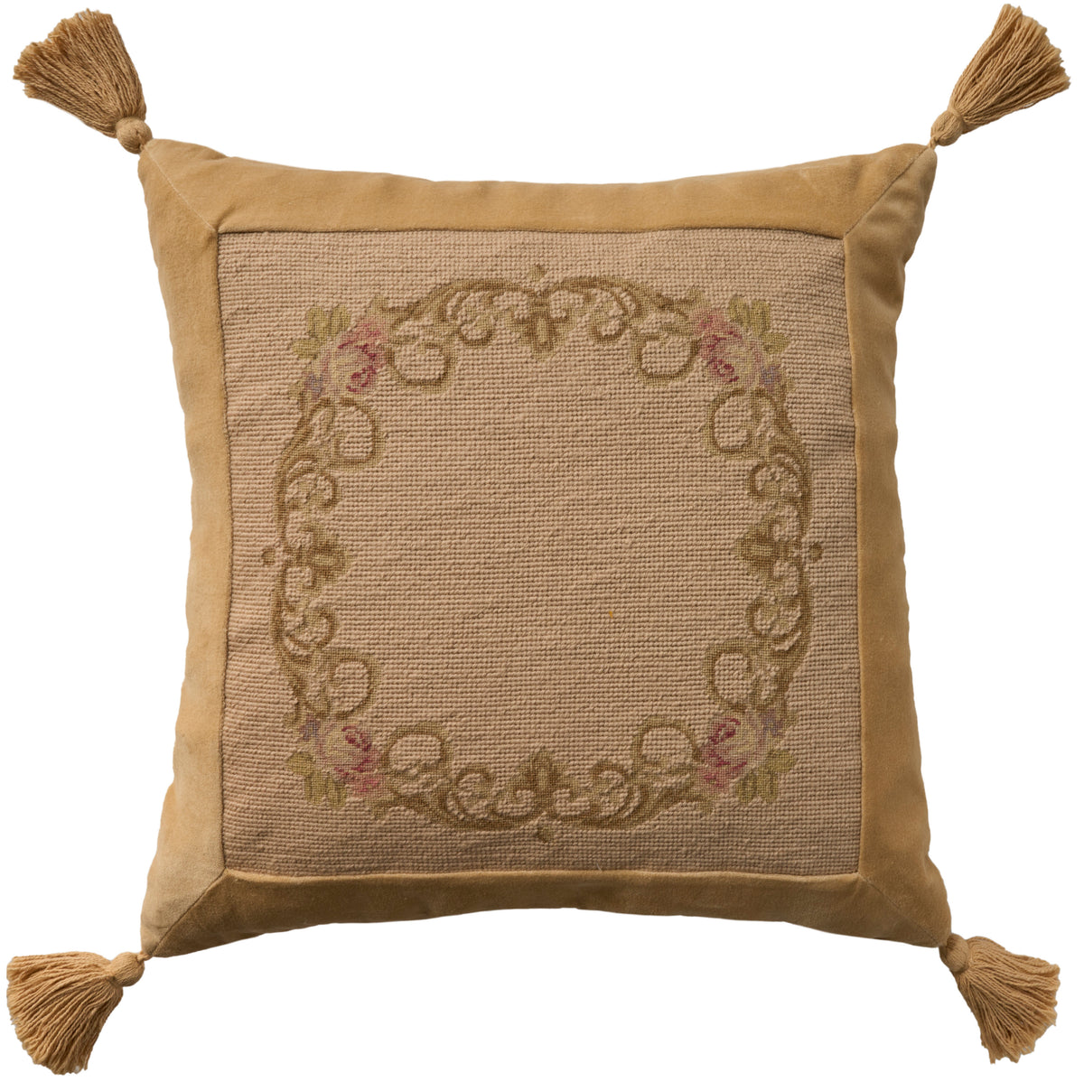 Vintage Pillow VAN6 Beige 20" x 20" Throw Pillows