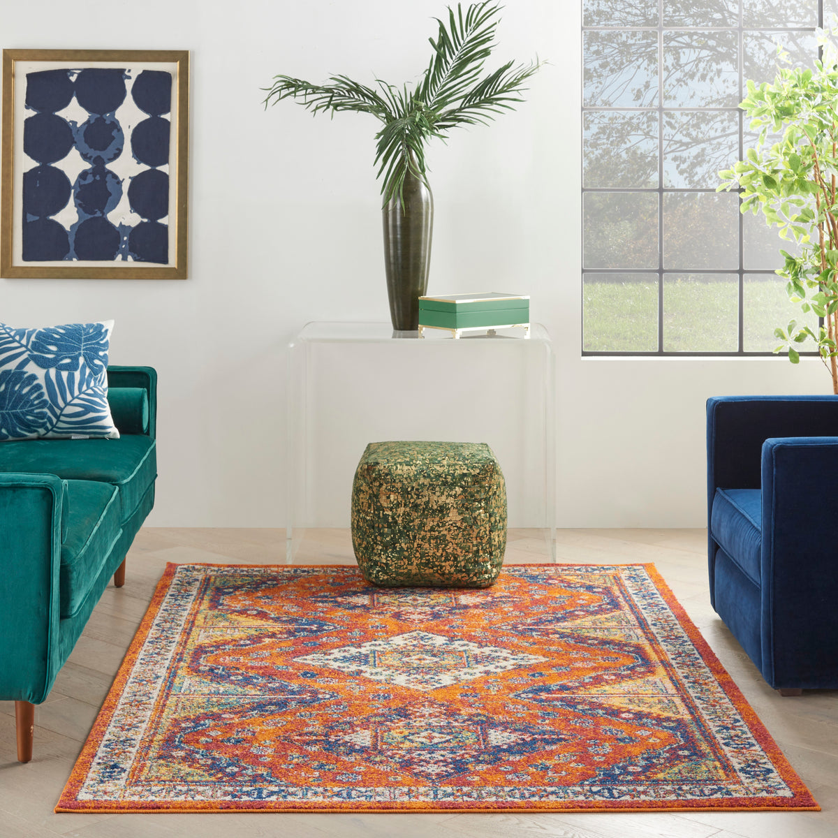Allur ALR02 Orange Multicolor Rug