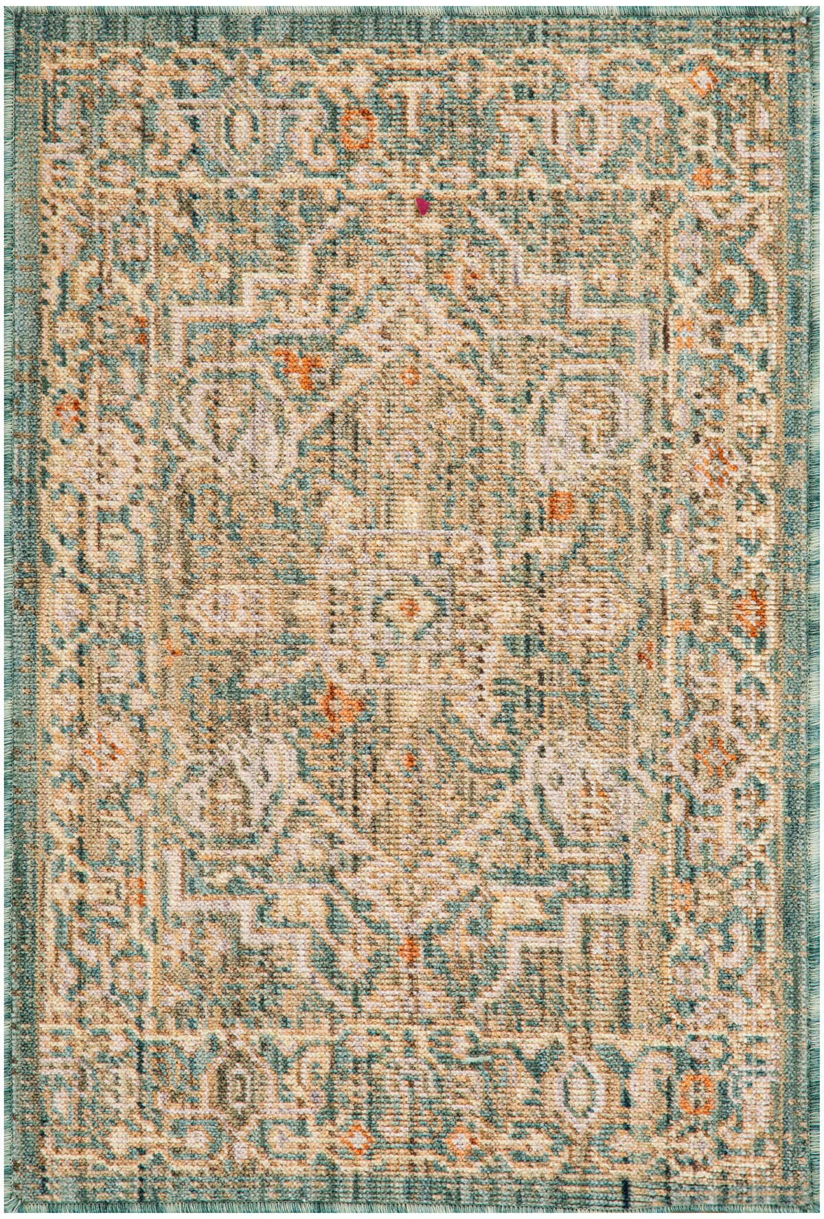 Antique Bloom ANB03 Teal Rug
