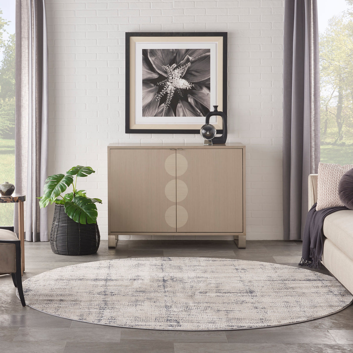 Rustic Textures RUS06 Ivory Blue Rug