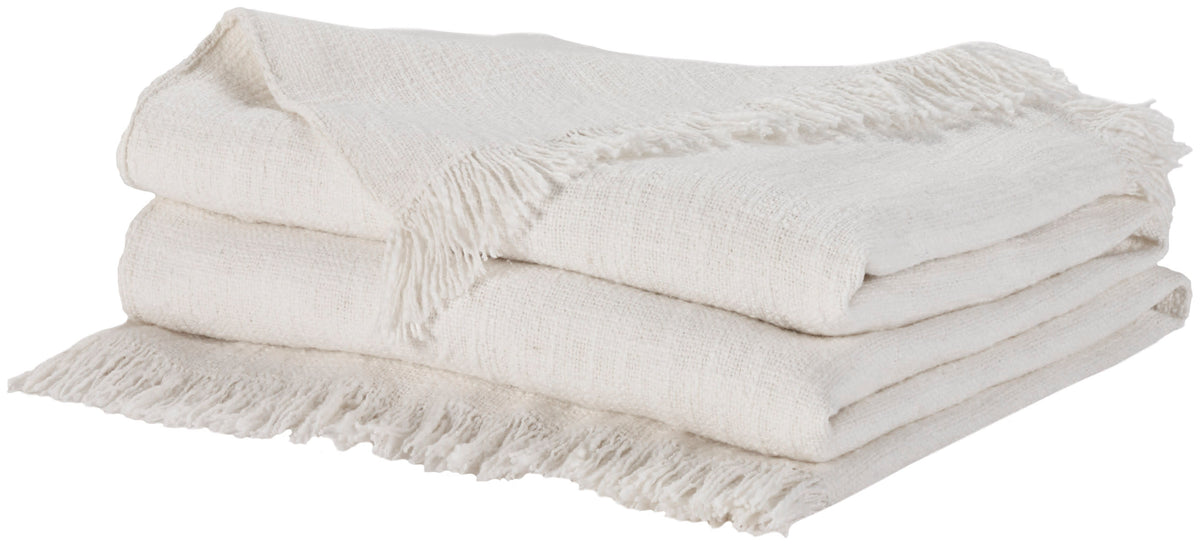 Lifestyle ZH127 Ivory 50" x 60" Throw Blankets