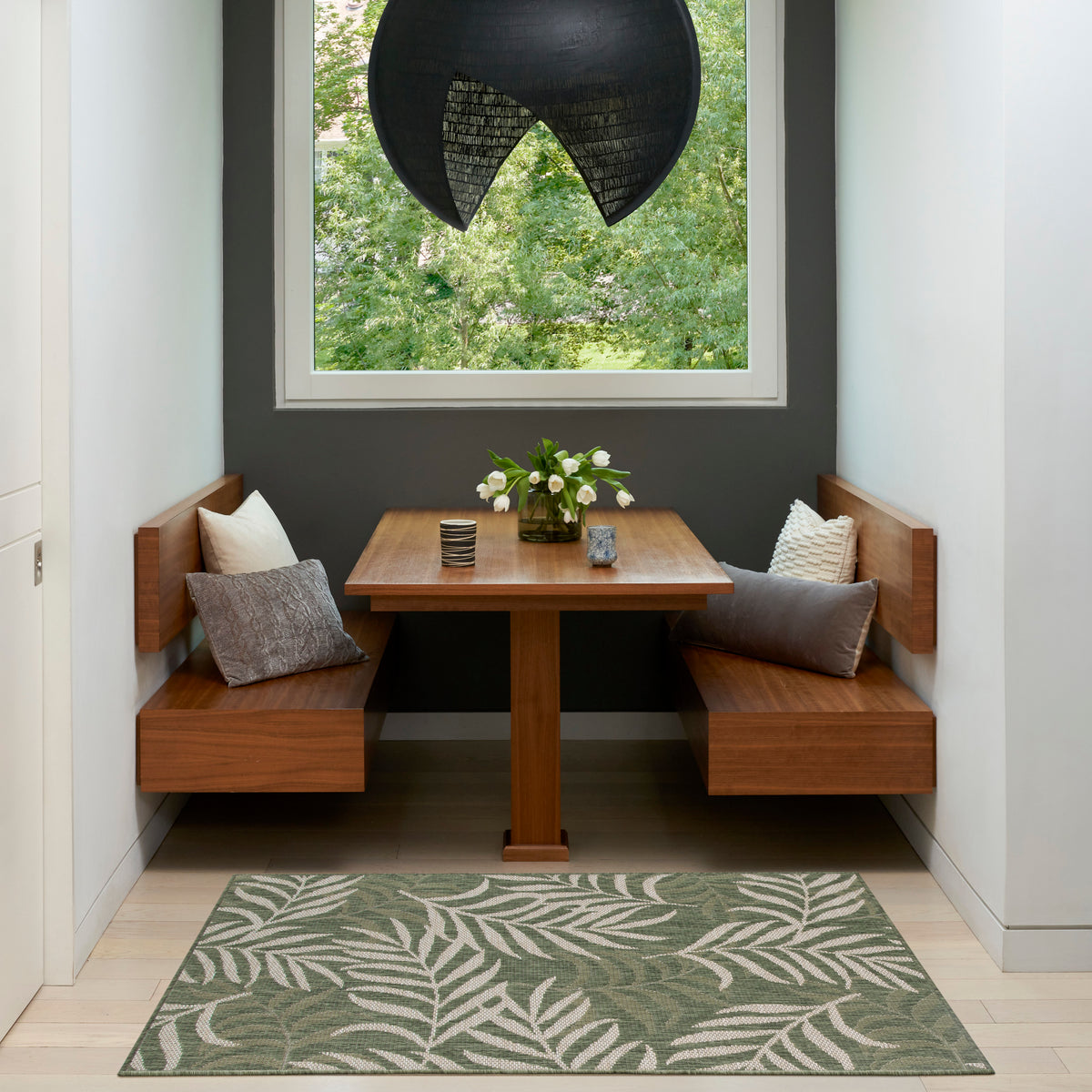 Garden Oasis GOA01 Green Ivory Rug