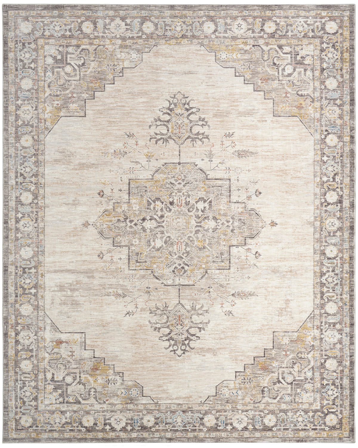Antique Fusion ANF01 Ivory Charcoal Rug
