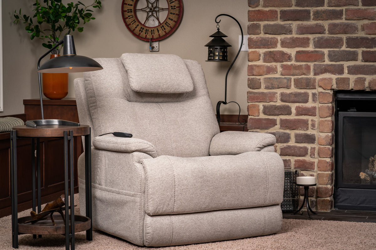 Zecliner Model 1 Fabric Power Sleep Recliner with Power Headrest & Lumbar