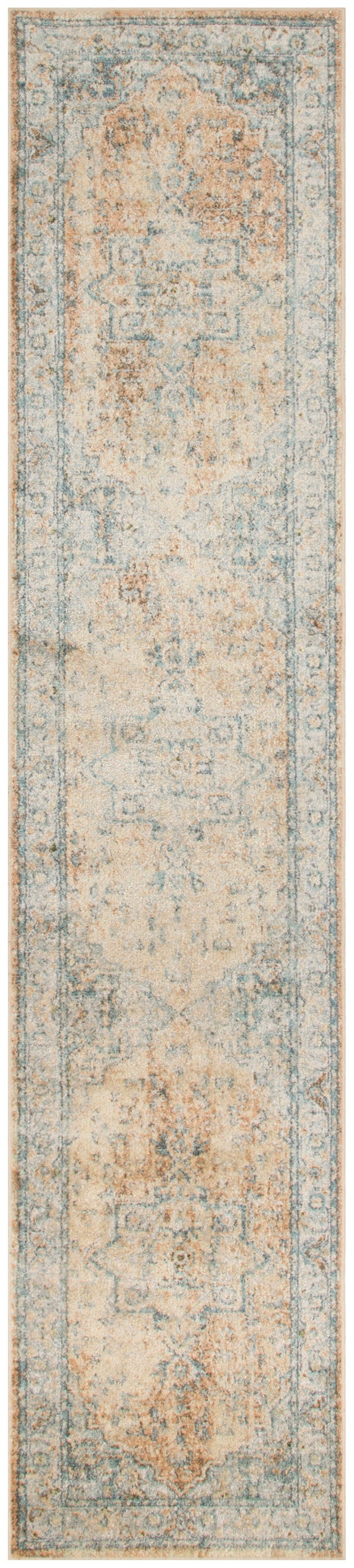 Astra Machine Washable ASW12 Beige Blue Rug
