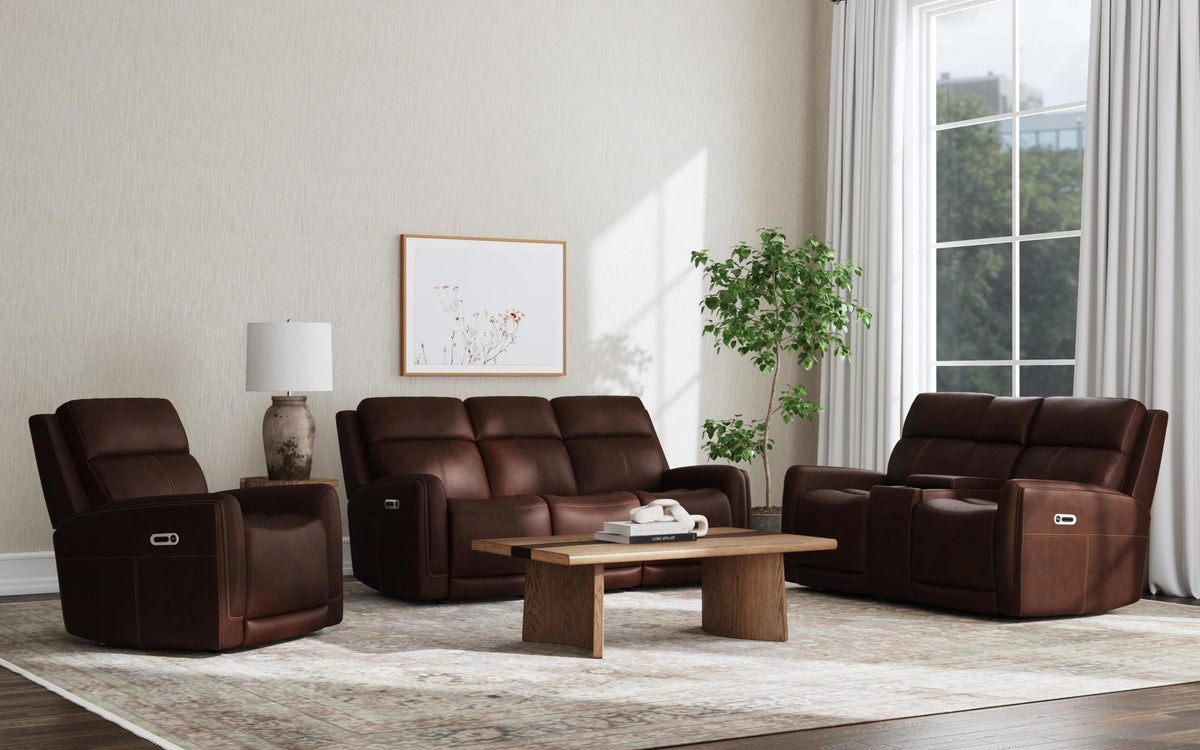 Alister Leather Power Gliding Recliner with Power Headrest and Lumbar