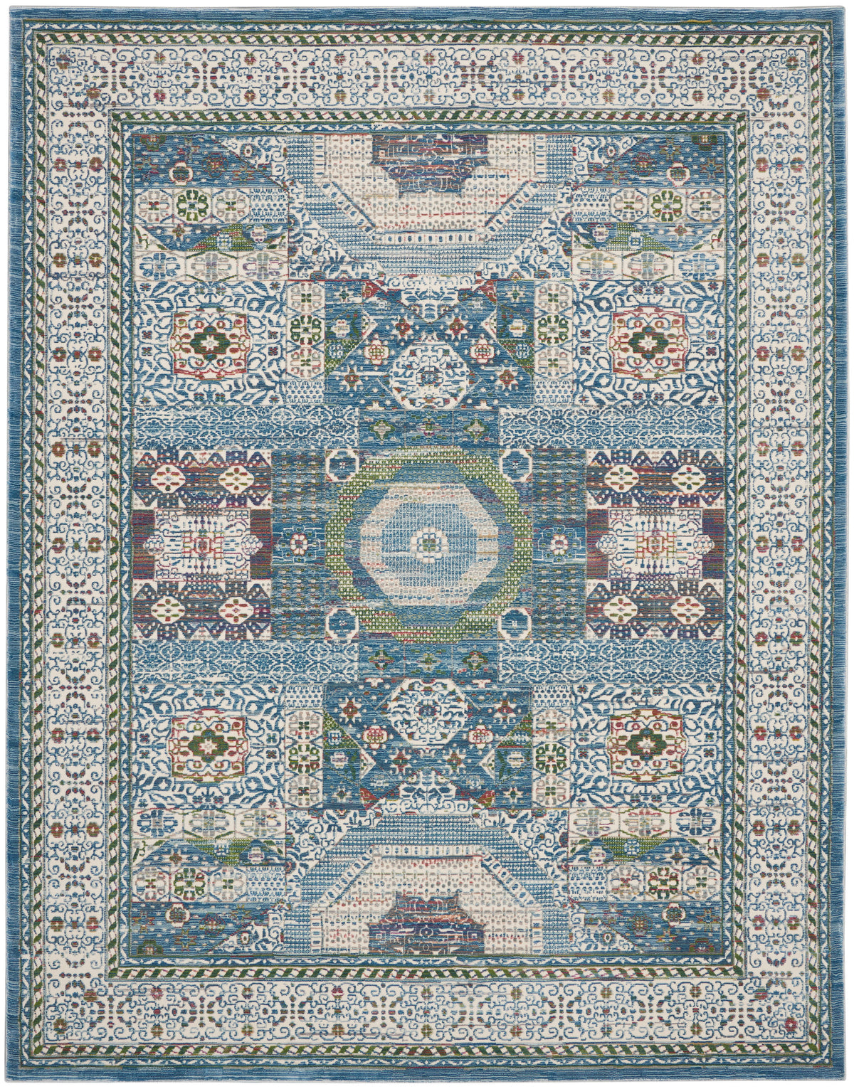 Ankara Global ANR17 Ivory Light Blue Rug