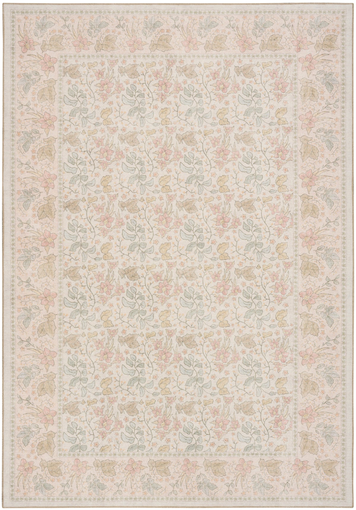 Botanical Washables BOT03 Beige Multicolor Rug