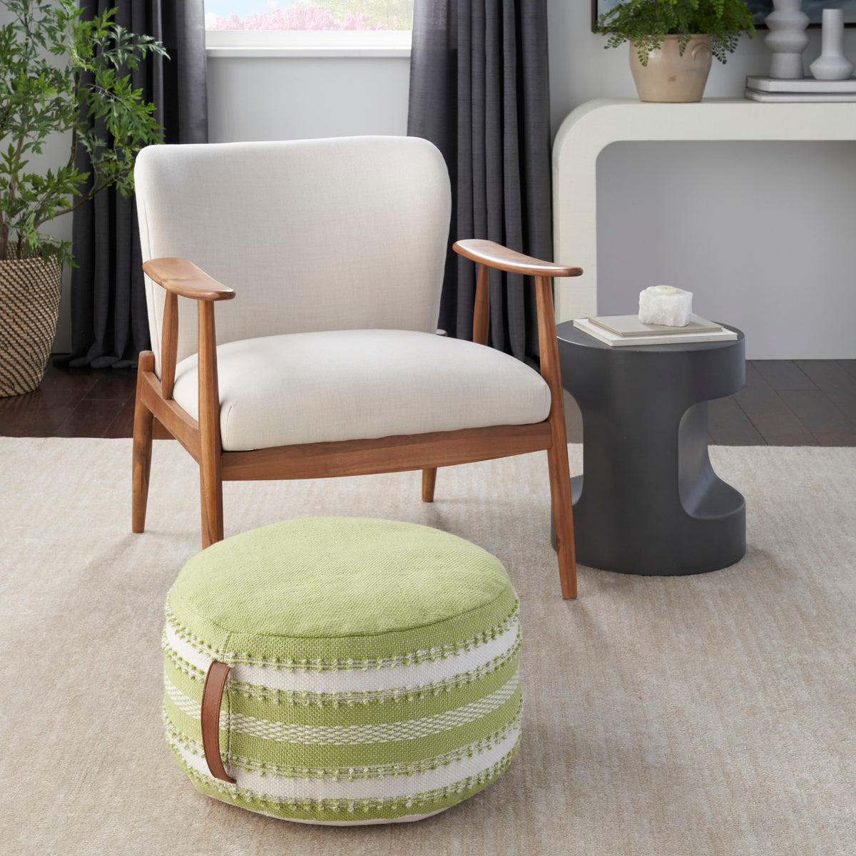Outdoor Pillows VJ088 Green 20" x 20" x 12" Poufs
