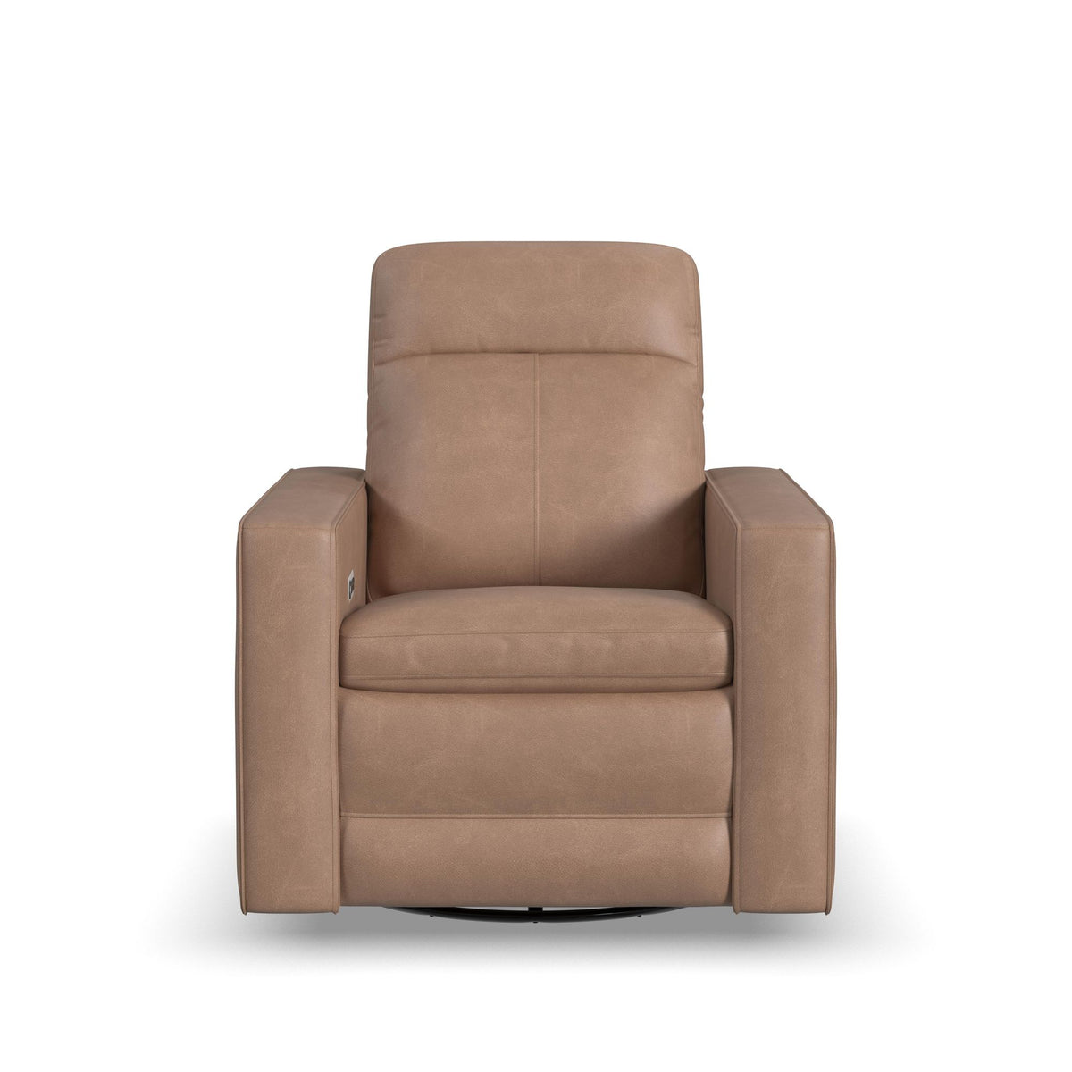 Dutch Leather Power Swivel Gliding Recliner with Power Headrest, Lumbar, Heat & Massage