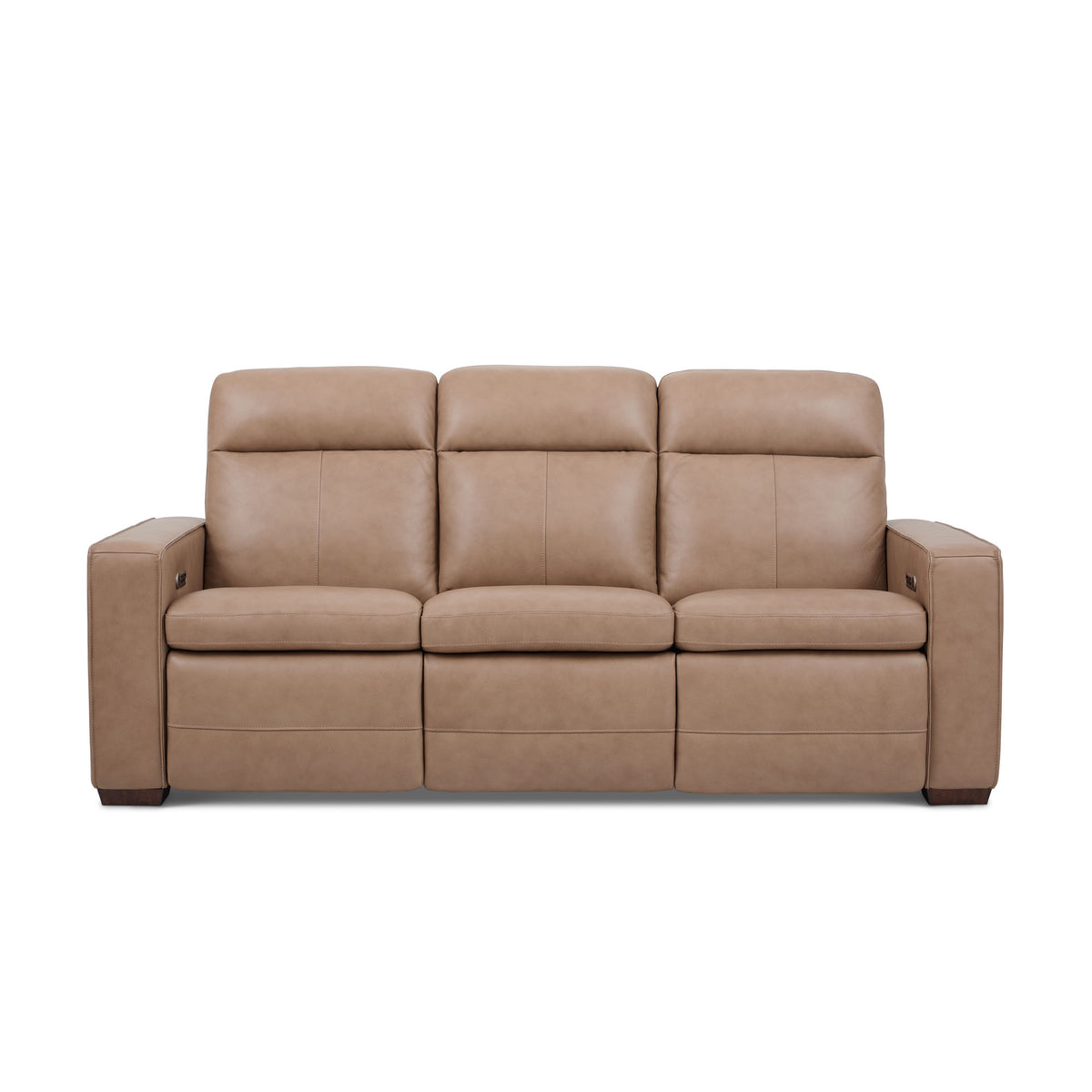 Dutch Leather Power Reclining Sofa with Console, Power Headrest, & Lumbar