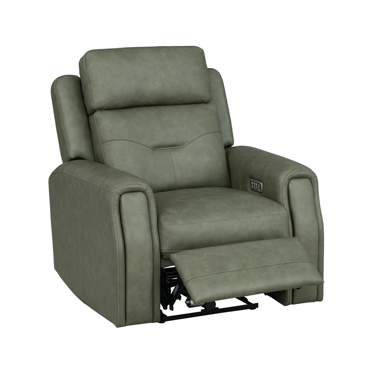Felix Leather Power Recliner with Power Headrest, Lumbar, Heat & Massage