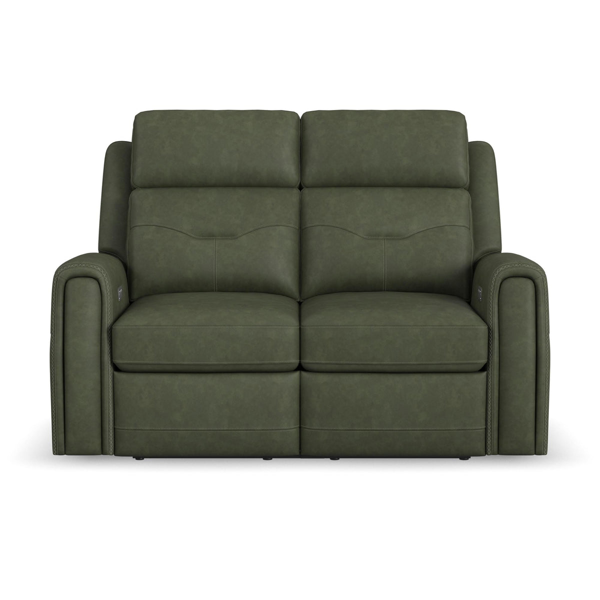 Felix Leather Power Reclining Loveseat with Power Headrest, Lumbar, Heat & Massage