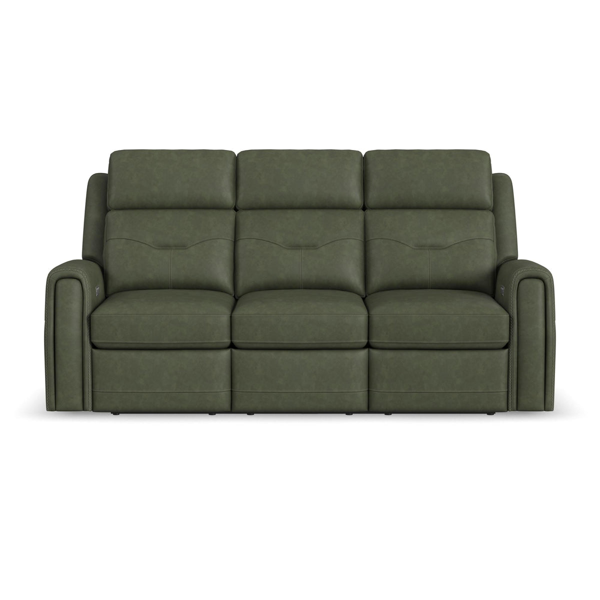 Felix Leather Power Reclining Sofa with Power Headrest, Lumbar, Heat & Massage