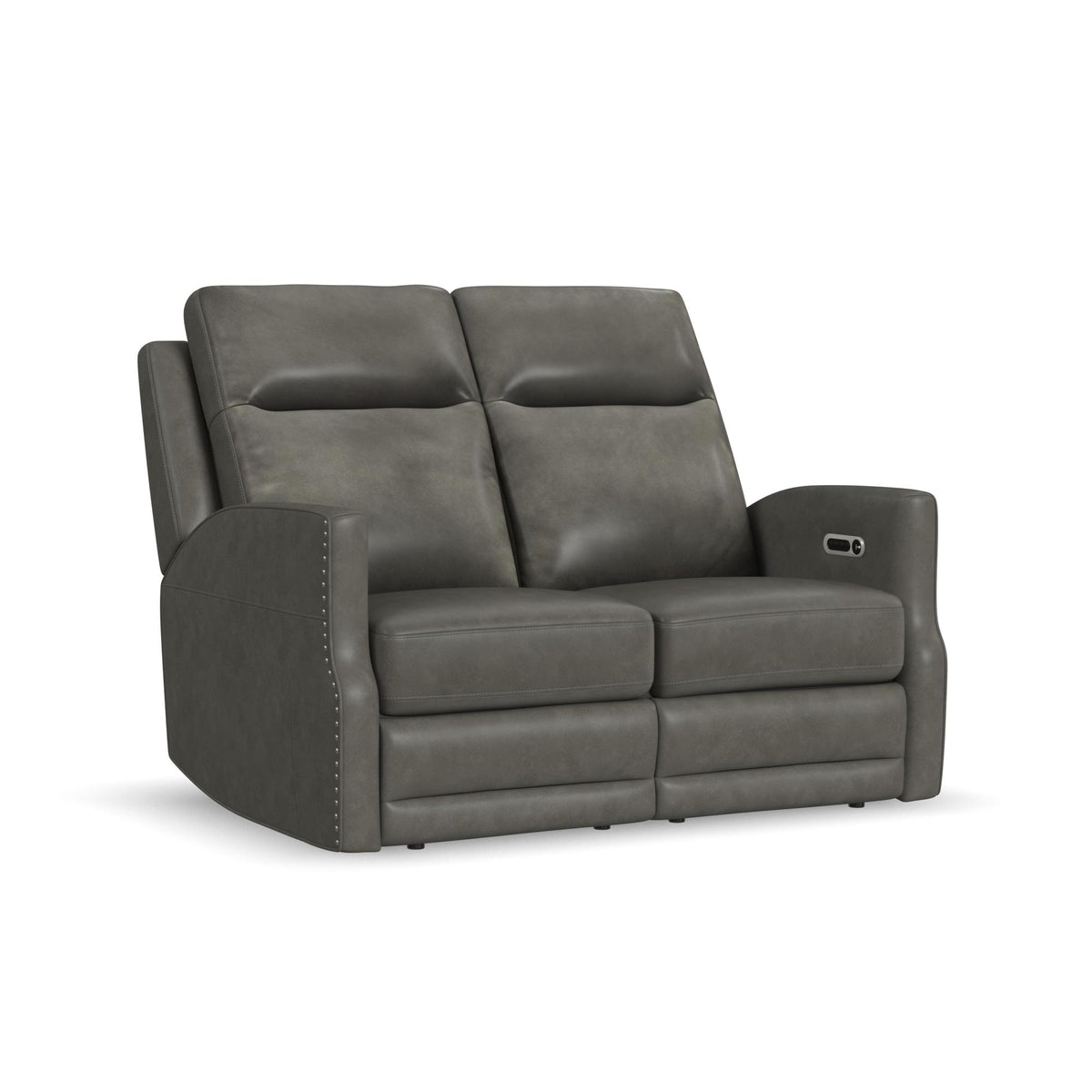 Maxwell Leather Power Reclining Loveseat with Power Headrests and Lumbar