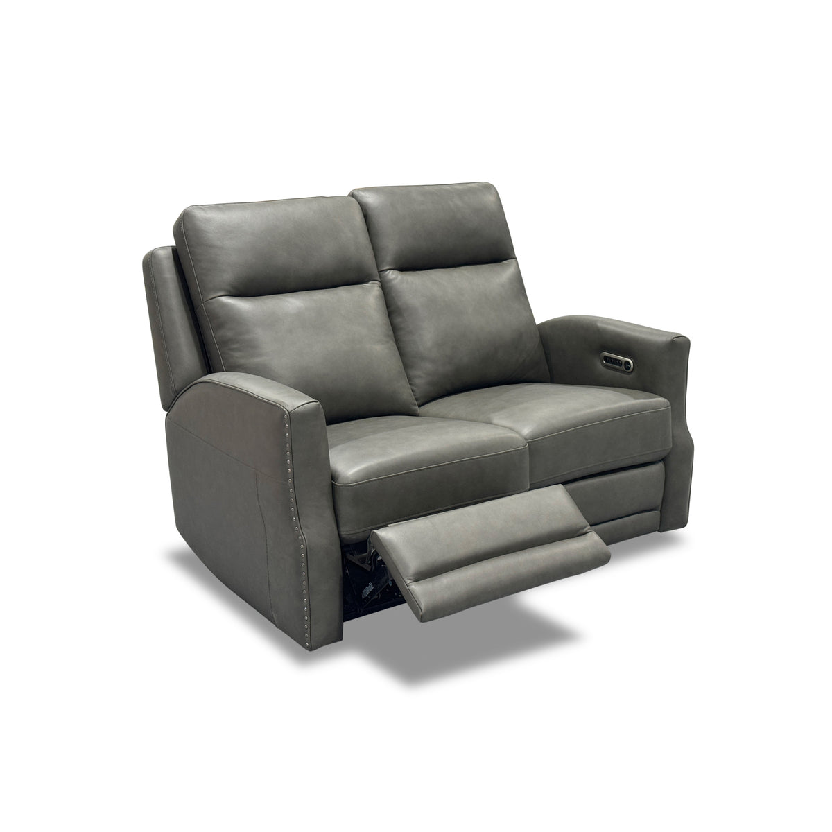 Maxwell Leather Power Reclining Loveseat with Power Headrests and Lumbar