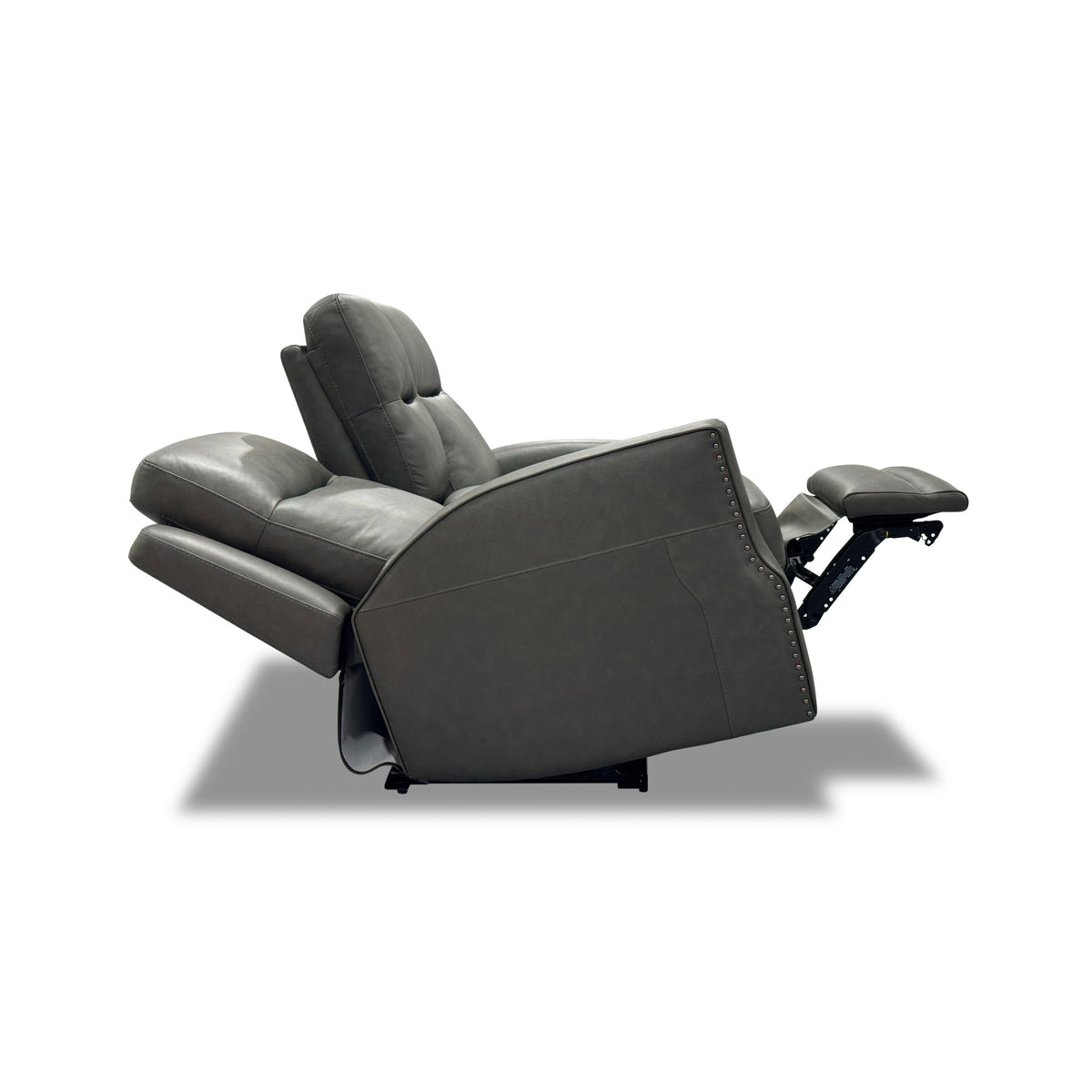 Maxwell Leather Power Reclining Loveseat with Console, Power Headrests and Lumbar