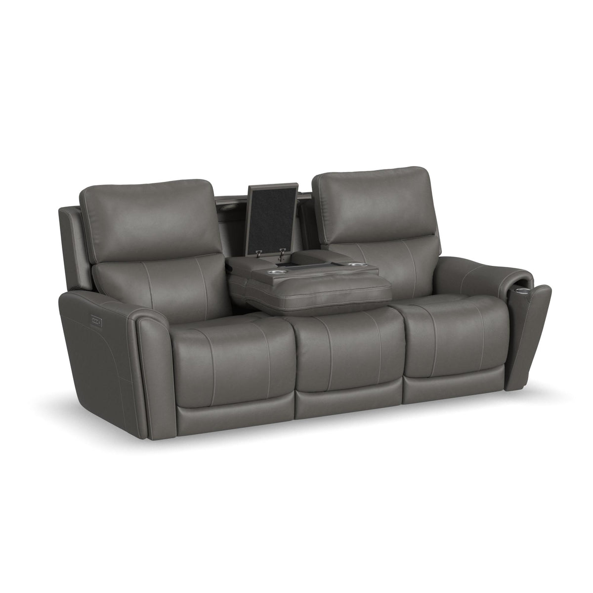 Carter Fabric Power Reclining Sofa with Console & Power Headrests & Lumbar