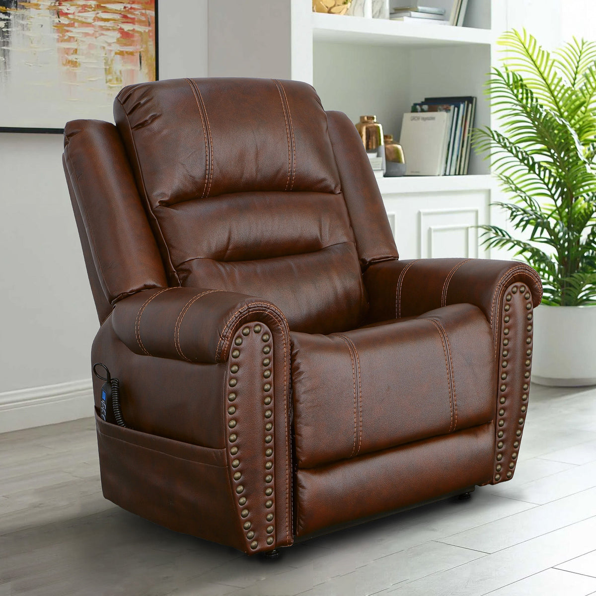 Oscar Leather Power Lift Recliner with Right-Hand Control & Power Headrest
