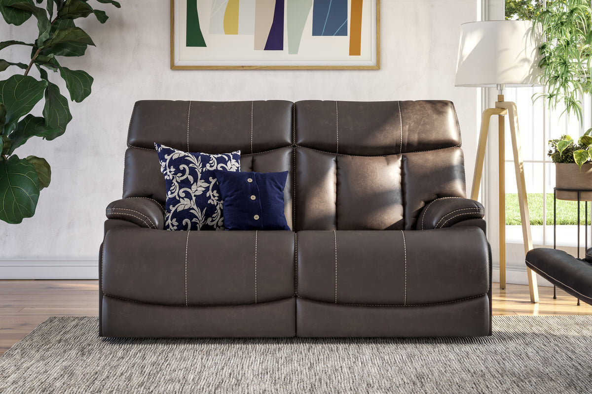 Clive Fabric Power Reclining Loveseat with Power Headrests & Lumbar