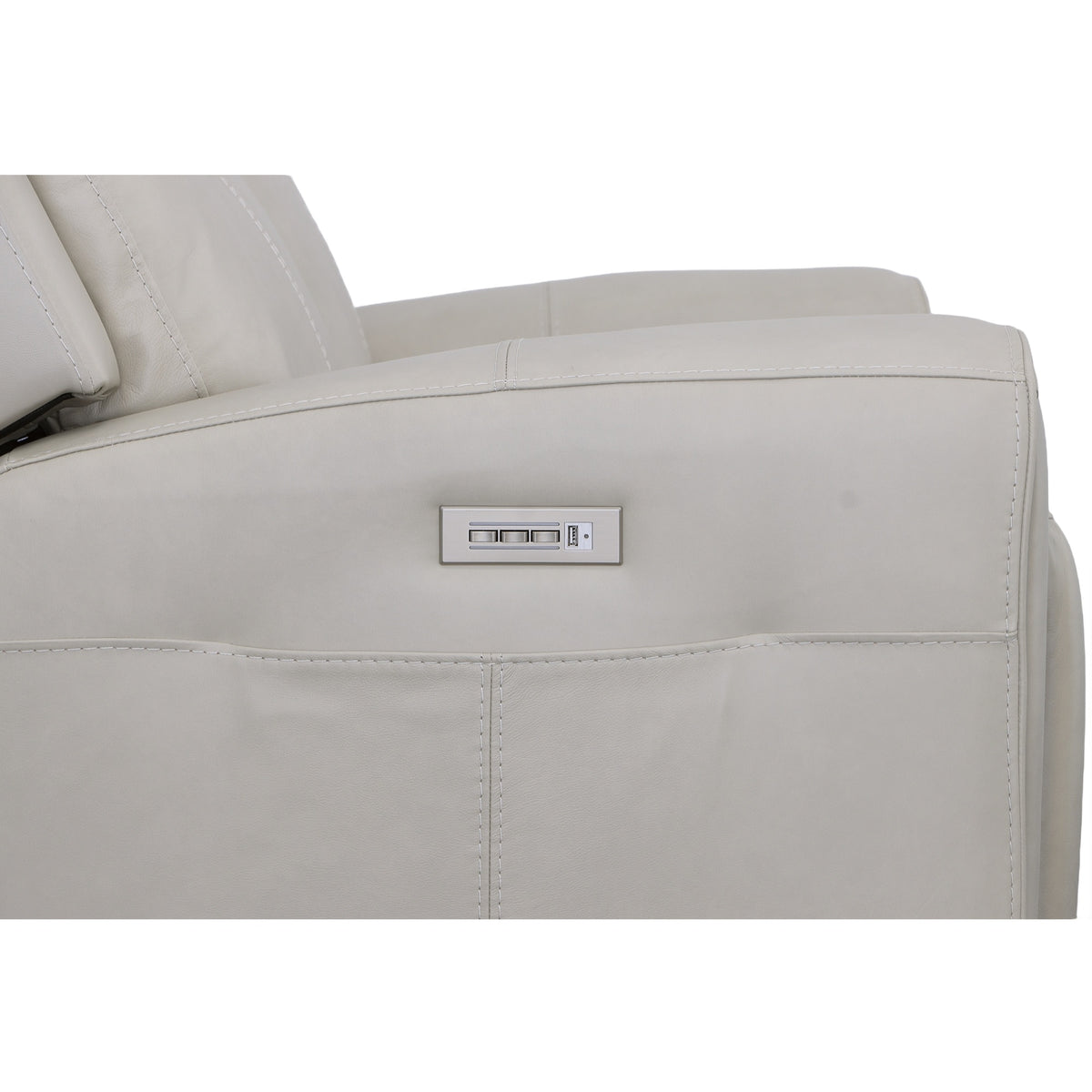 Barnett Leather Power Reclining Loveseat with Power Headrests & Lumbar
