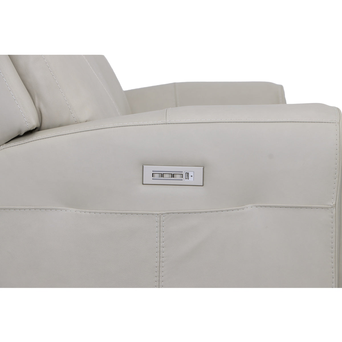 Barnett Leather Power Reclining Sofa with Power Headrests & Lumbar