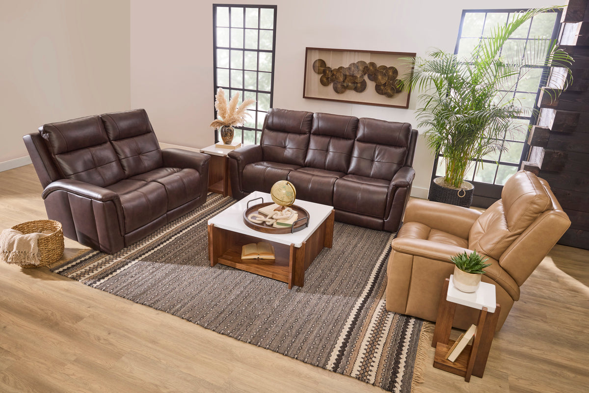 Ranger Leather Power Reclining Loveseat with Power Headrest, Lumbar, Heat & Massage