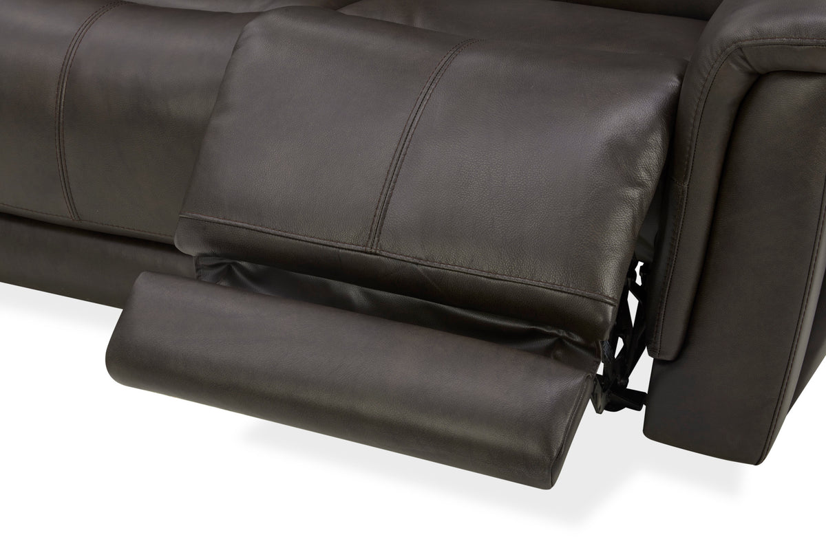 Ranger Leather Power Reclining Sofa with Console, Power Headrest, Lumbar, Heat & Massage