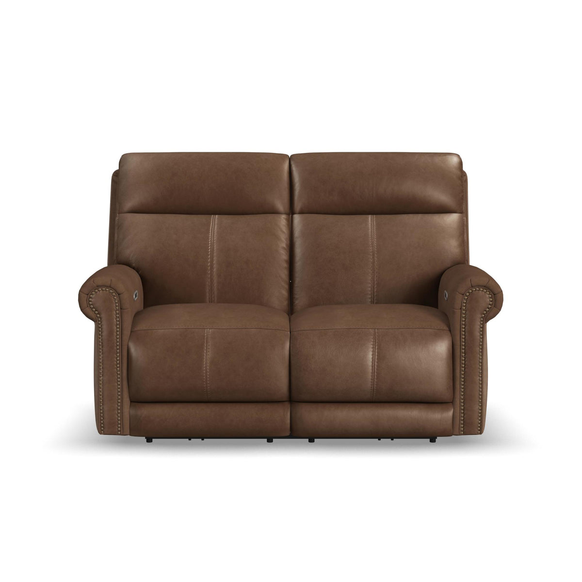 Alexander Leather Power Reclining Loveseat with Power Headrest & Lumbar