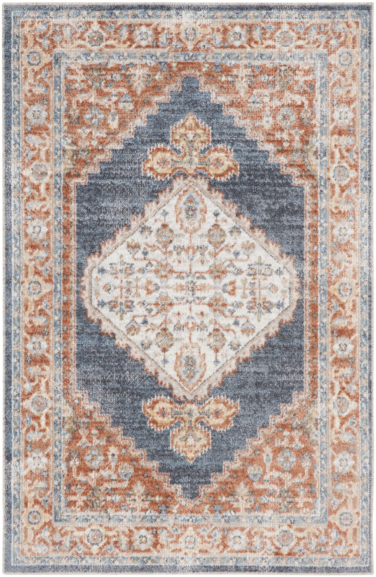 Astra Machine Washable ASW11 Denim Multicolor Rug