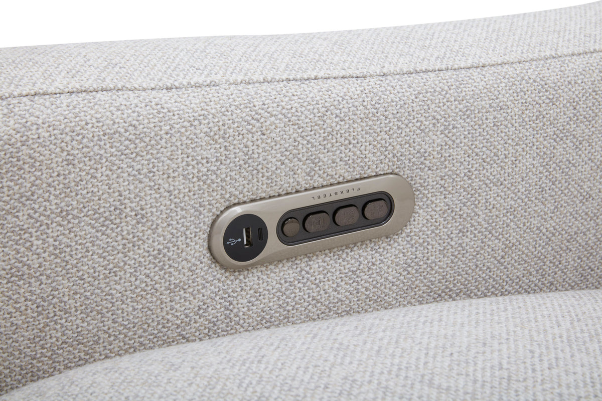 Ava Fabric Power Reclining Loveseat with Power Headrest & Lumbar