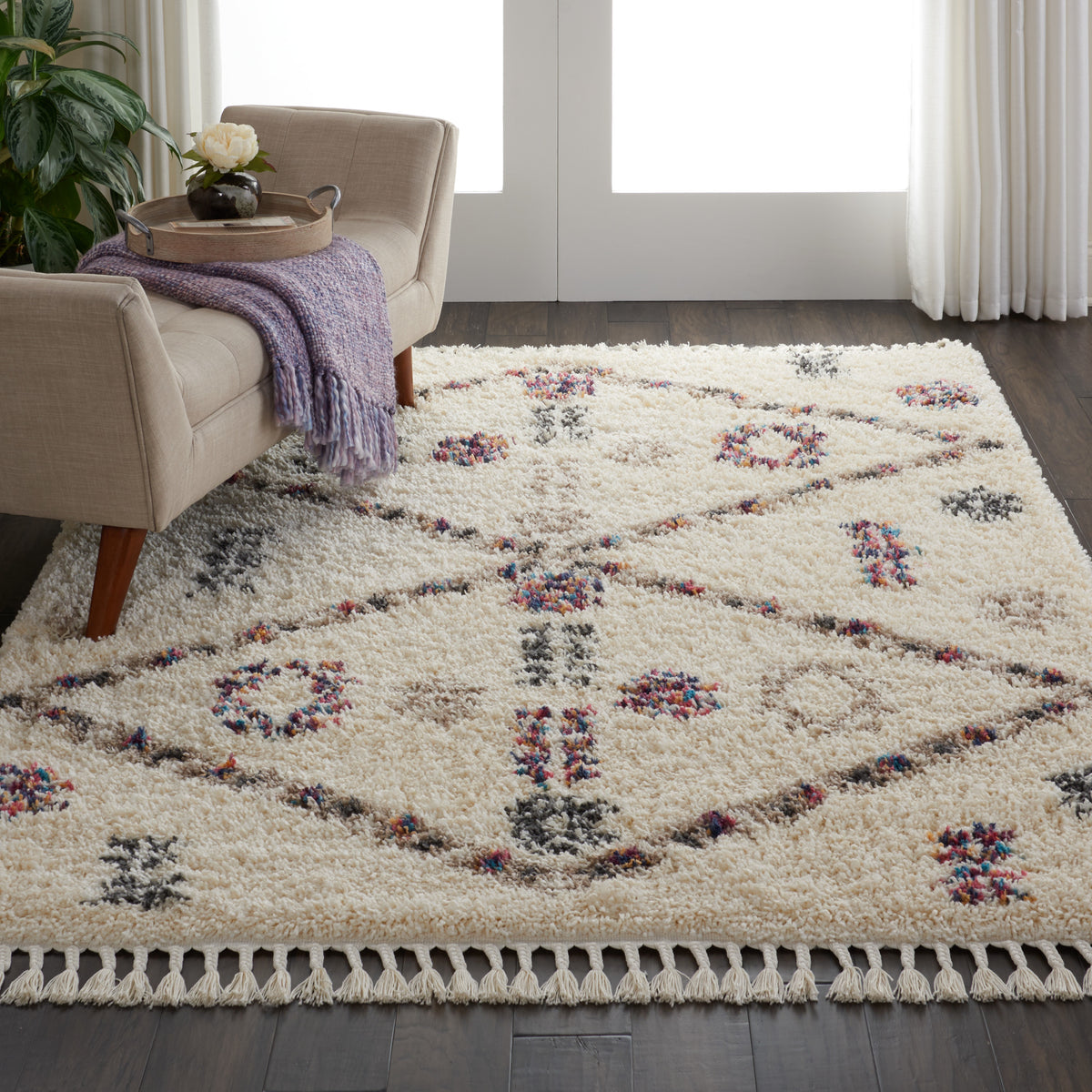 Denmark Shag DNK01 Ivory Rug