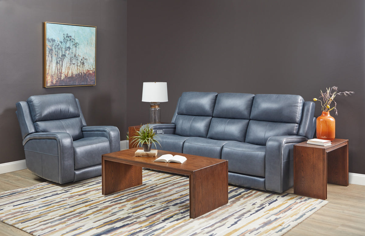 Oasis Leather Power Reclining Sofa with Power Headrests, Lumbar, Heat & Massage