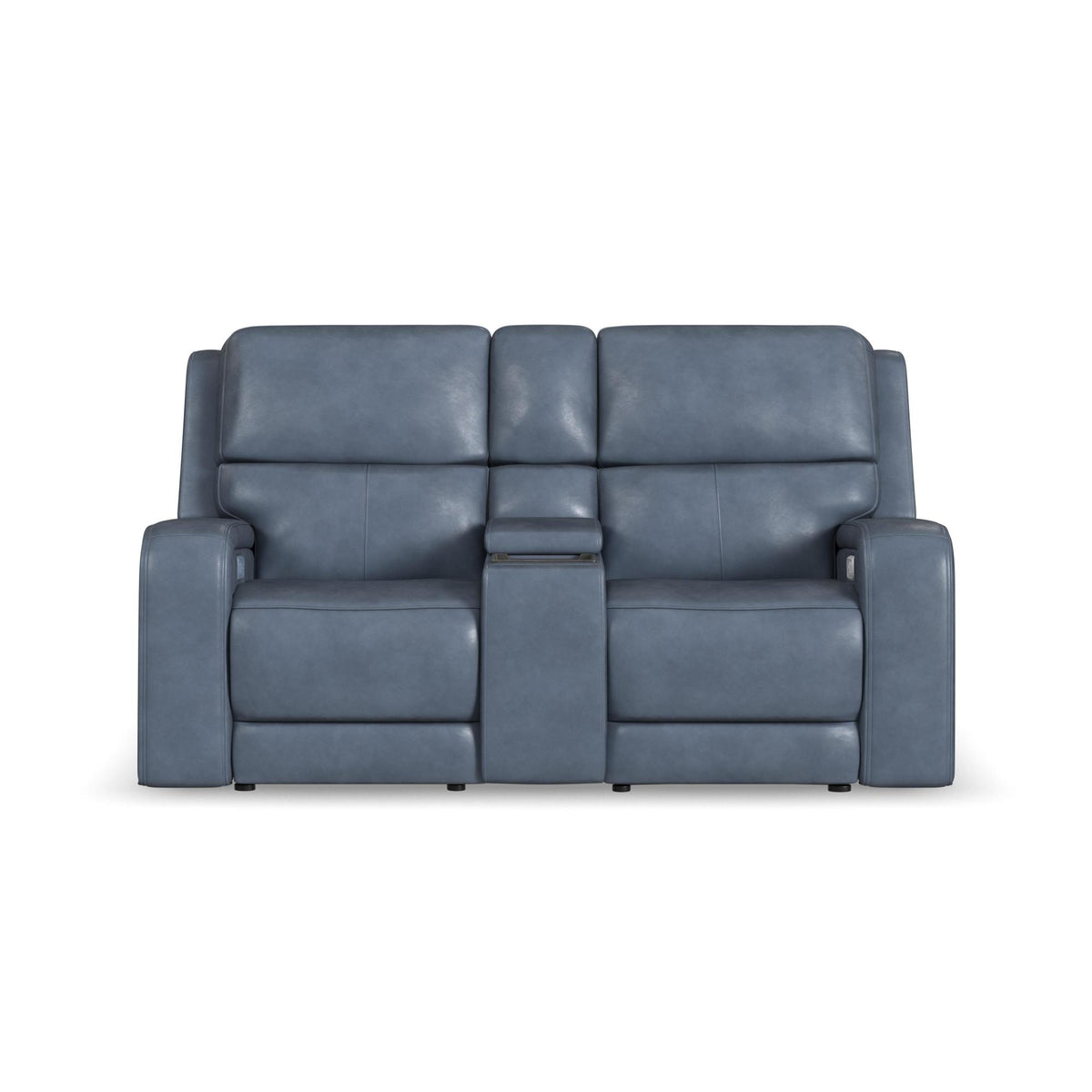 Oasis Leather Power Reclining Loveseat with Console, Power Headrests, Lumbar, Heat & Massage