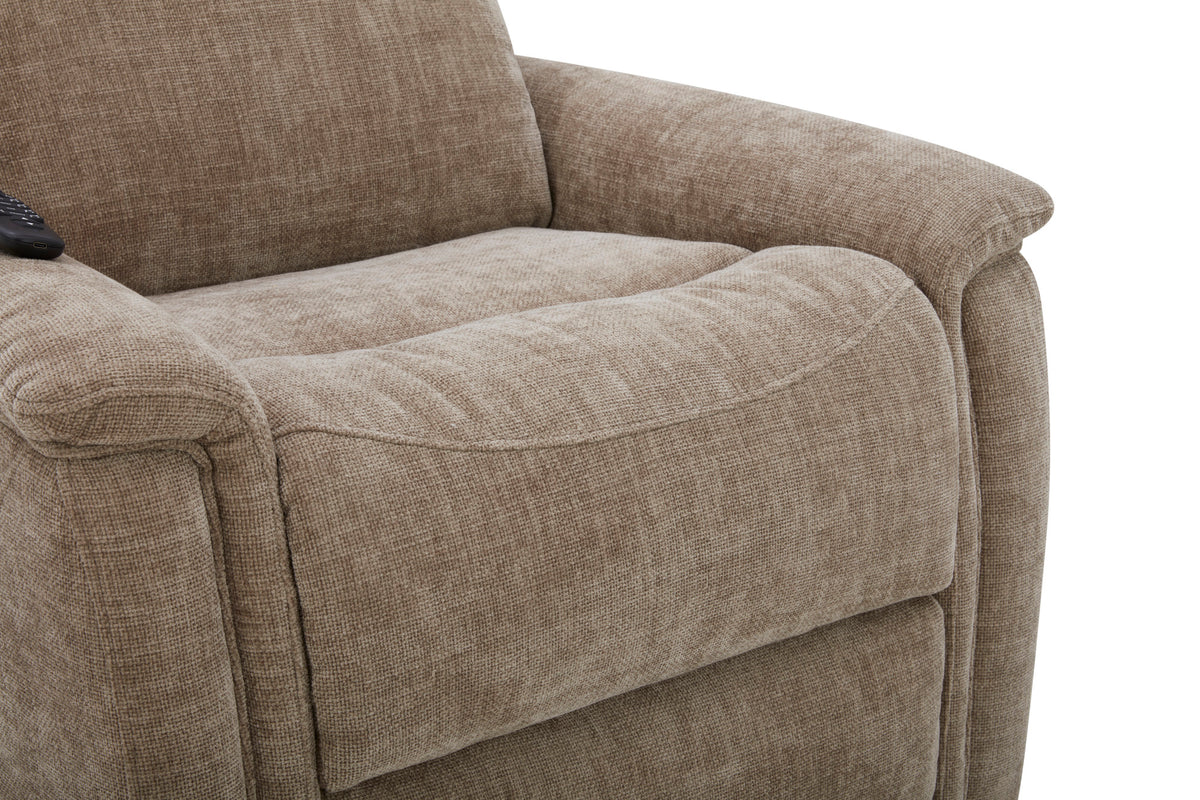 Luma Petite Fabric Power Lift Recliner with Power Headrest, Lumbar, Heat & Massage