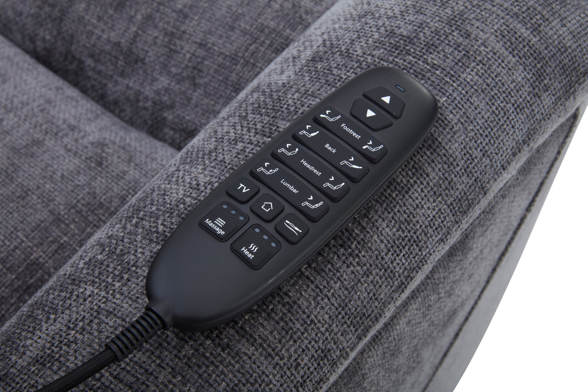 Luma Fabric Power Lift Recliner with Power Headrest, Lumbar, Heat & Massage