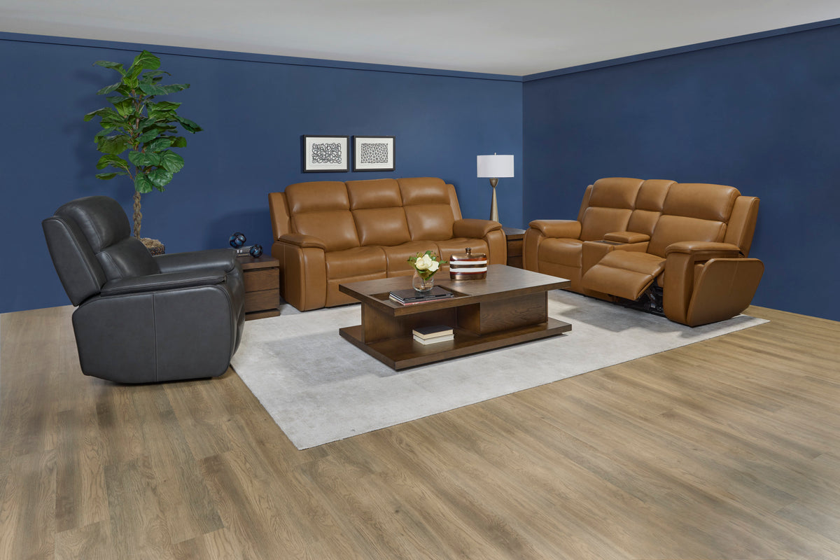 Ziggy Leather Power Recliner with Power Headrest, Lumbar, Heat & Massage