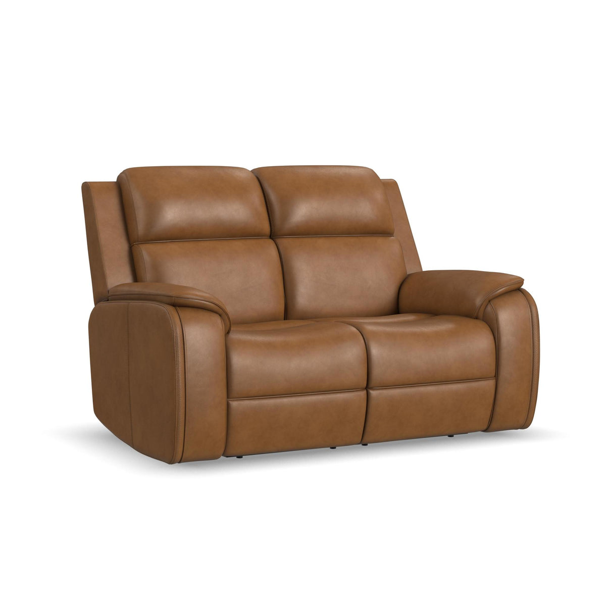 Ziggy Leather Power Reclining Loveseat with Power Headrest, Lumbar, Heat & Massage