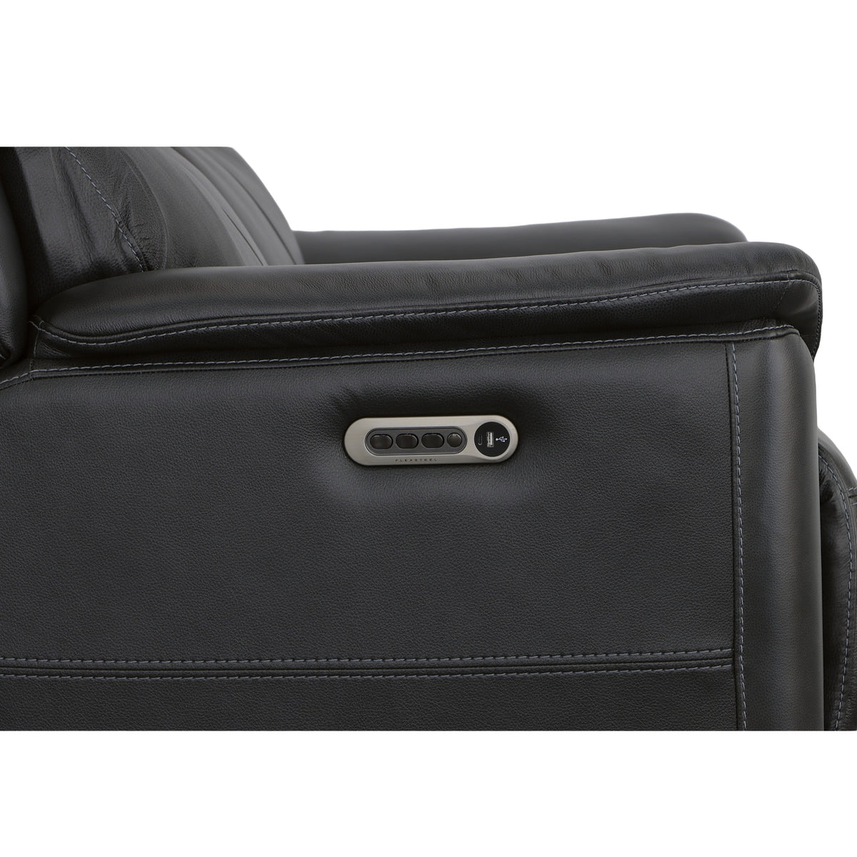 Crew Leather Power Reclining Loveseat with Power Headrests & Lumbar