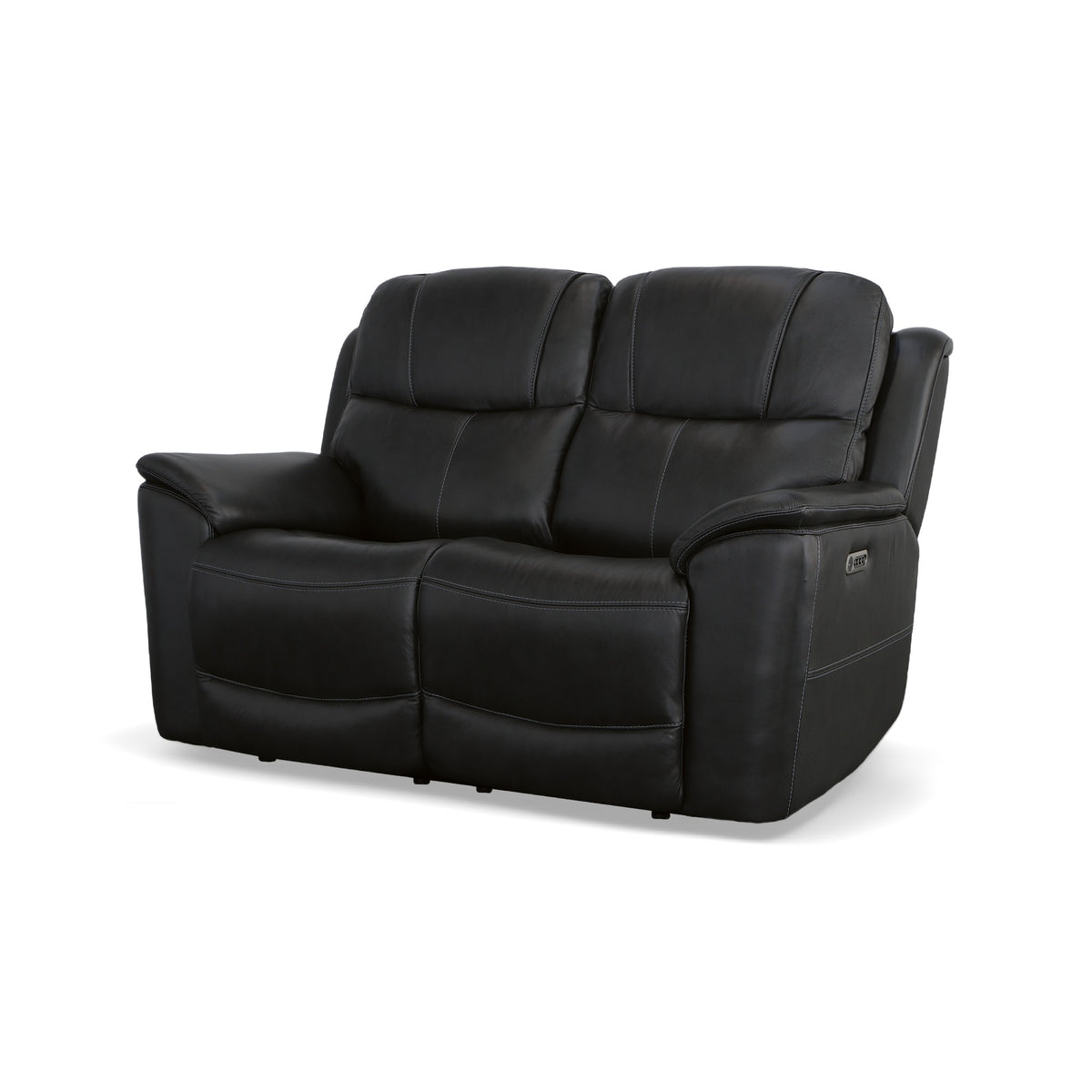 Crew Leather Power Reclining Loveseat with Power Headrests & Lumbar