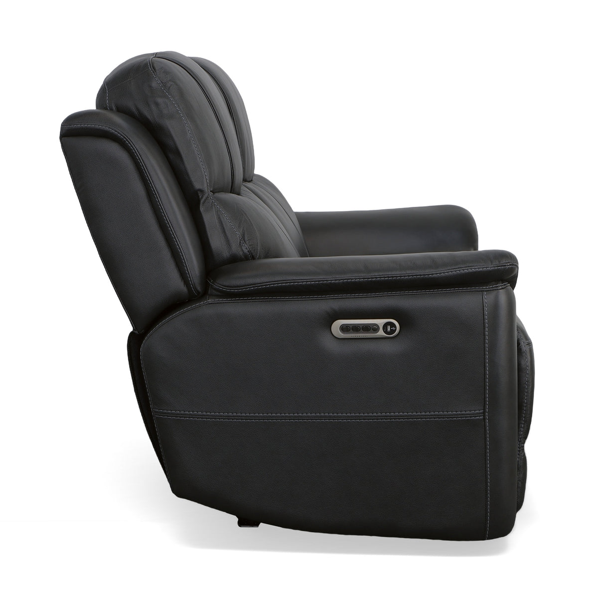 Crew Leather Power Reclining Loveseat with Power Headrests & Lumbar