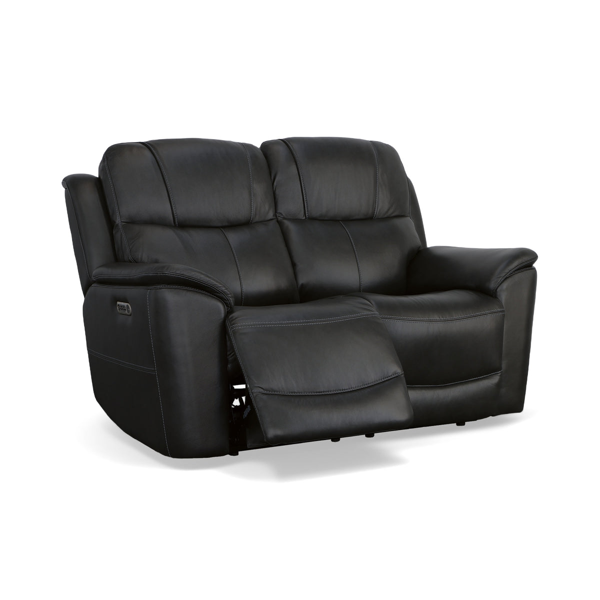 Crew Leather Power Reclining Loveseat with Power Headrests & Lumbar